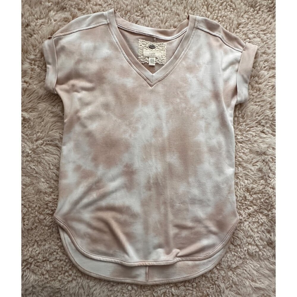 Cupio light pink tie dye Vneck top size XS